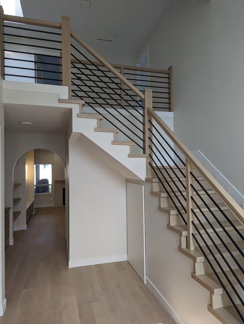 Custom Stair Railings And Handrails For Construction And Reno Projects   Custom Cable Stair Railings 